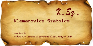 Klemanovics Szabolcs névjegykártya