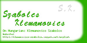 szabolcs klemanovics business card